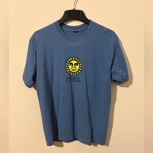 Obey Sun Graphic Tee in Blue
